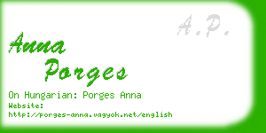 anna porges business card